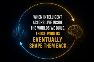 When intelligent actors live inside the worlds we build, those worlds eventually shape them back.